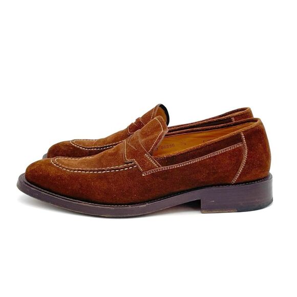 Bruno Magli Cipro Brown Suede Penny Loafers Mens Sz 7.5 Italy Classic Dress Shoe main image 6